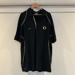 Men’s Nike Dri-Fit Black with Yellow Accent Authentic University of Oregon Polo.